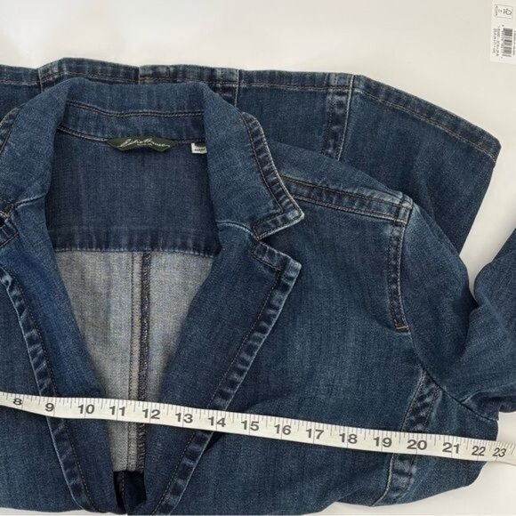 Eddie Bauer Blazer XL Denim VTG Button Up Pockets Slit Boho Streetwear Cowgirl - Picture 5 of 12